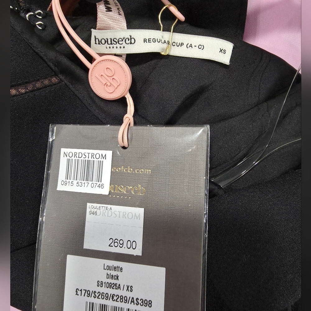 House‎ Of Cb Loulette black halter Open Back neck bow mini dress XS - Picture 7 of 7
